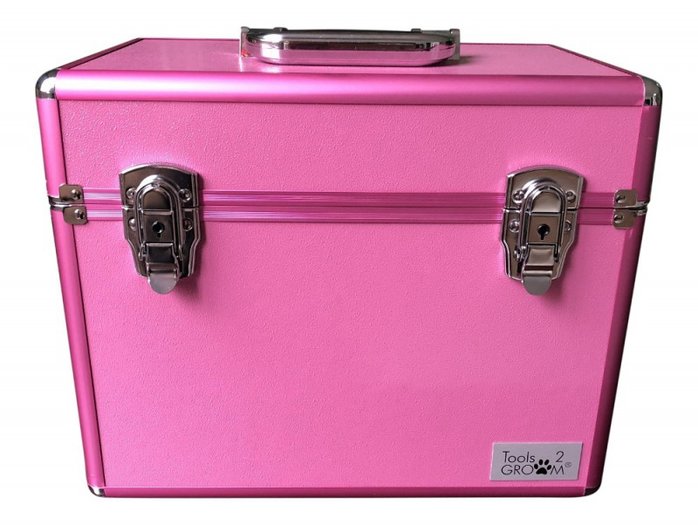 Higgins auteur Ontaarden Aluminium koffer medium roze - bellisdogstore