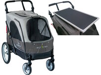Petstro Silverwing Hondenbuggy Maat Xl Tot 55 Kg - Bruin / Donkergrijs - met tafel