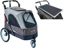 Petstro Hondenbuggy Skyline Maat L Tot 45 Kg - Bruin / Donkergrijs - met tafel