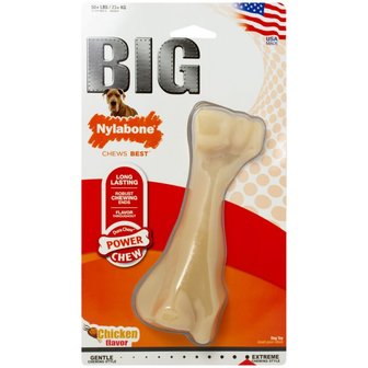 Nylabone Big Chew beef bone kip, XXL. Voor honden boven 23 kg.