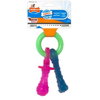 Nylabone Puppy Chew, teething pacifer &#039;XS&#039;. (N330P) Voor honden tot 7 kg.