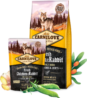 CARNILOVE  Dog  Fresh Chicken &amp; Rabbit Muses,Bones12kg