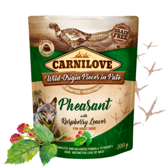 CARNILOVE Dog Pouch Pat&eacute; Pheasant with Raspberry Leaves 300 g