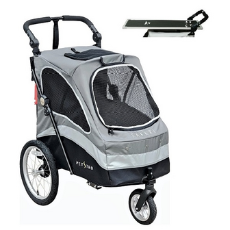 Petstro Buggy Safari met trimtafel - grijs/zwart - Medium