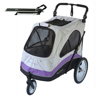 Petstro Hondenbuggy Skyline met trimtafel - grijs/paars/zwart - Large
