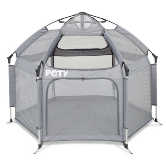 PETY tent Large bench voor honden, &oslash; 150 &times; 100 cm met opblaasbaar matras en zonnedak 