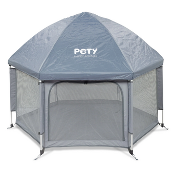 PETY tent Large bench voor honden, &oslash; 150 &times; 100 cm met opblaasbaar matras en zonnedak 