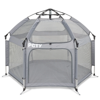 PETY tent Small bench voor honden, &oslash; 110 &times; 80 cm met opblaasbaar matras en zonnedak 