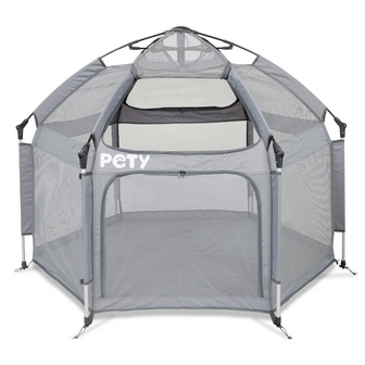 PETY tent Small bench voor honden, &oslash; 110 &times; 80 cm met opblaasbaar matras en zonnedak 