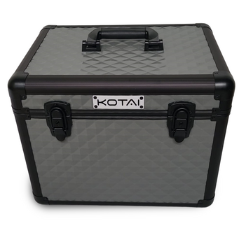 Kotai Trimkoffer aluminium gray-black 38x28x32h met schouderdraagband