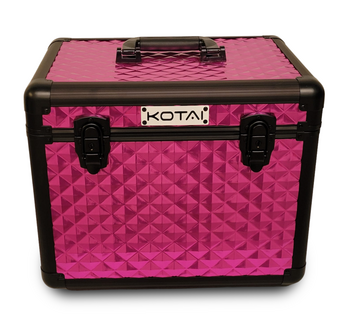 Kotai Trimkoffer aluminium pink-black 38x28x32h met schouderdraagband