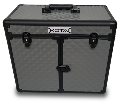 Kotai Trimkoffer 2-door aluminium gray-black 42x24x36h met schouderdraagband