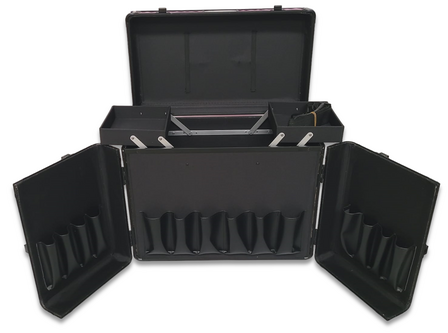 Kotai Trimkoffer 2-door aluminium pink-black 42x24x36h met schouderdraagband