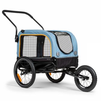 TM VARIO 2-in-1 Hondenaanhanger &amp; Hondenbuggy Blauw Zwart