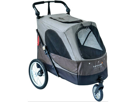 Petstro Hondenbuggy Skyline Maat L Tot 45 Kg - Bruin / Donkergrijs - met tafel