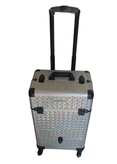Trimkoffer Trolley XL Met 4 wielen 36x25x65H cm Silver