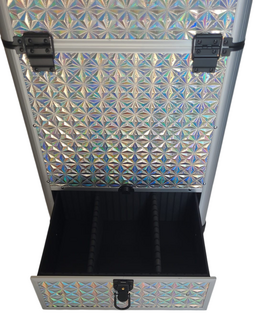 Trimkoffer Trolley XL Met 4 wielen 36x25x65H cm Silver
