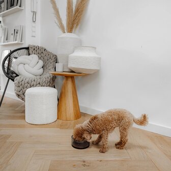 DISTRICT 70 -DAWN - Glazen voerbak voor honden Zwart medium dia. 17 cm