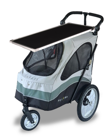 Petstro Hondenbuggy Safari met trimtafel - grijs/groen/zwart - Medium
