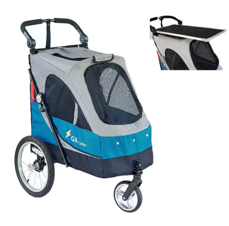 PETSTRO HONDENBUGGY SAFARI MAAT M TOT 30 KG - PETROL DONKERGRIJS - MET TAFEL