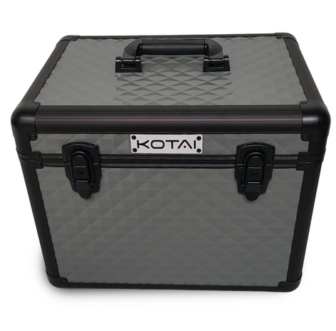 Kotai Trimkoffer aluminium gray-black 38x28x32h met schouderdraagband