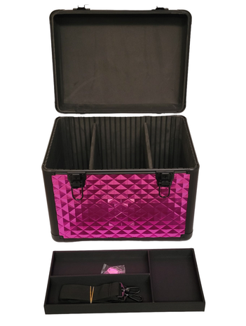 Kotai Trimkoffer aluminium pink-black 38x28x32h met schouderdraagband