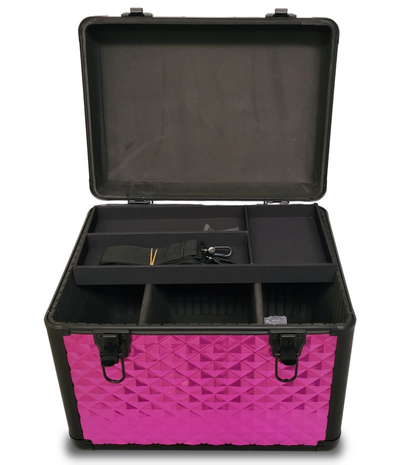 Kotai Trimkoffer aluminium pink-black 38x28x32h met schouderdraagband