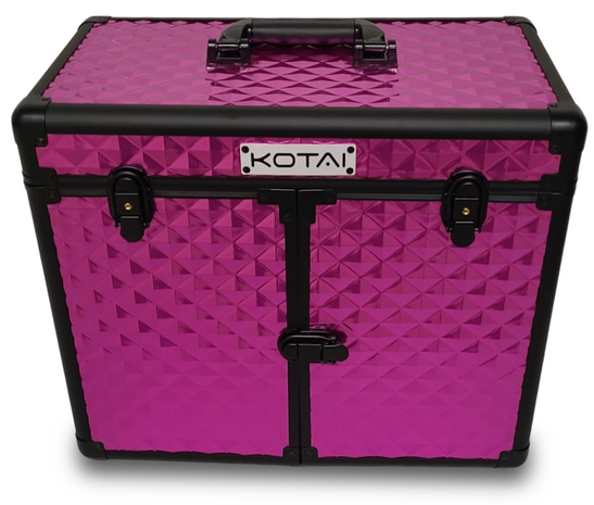 Kotai Trimkoffer 2-door aluminium pink-black 42x24x36h met schouderdraagband