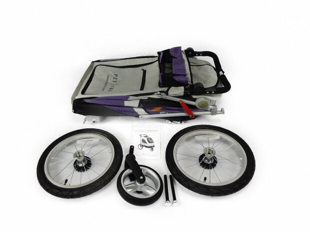Petstro Silverwing Hondenbuggy Maat Xl Tot 55 Kg - Bruin / Donkergrijs - met tafel