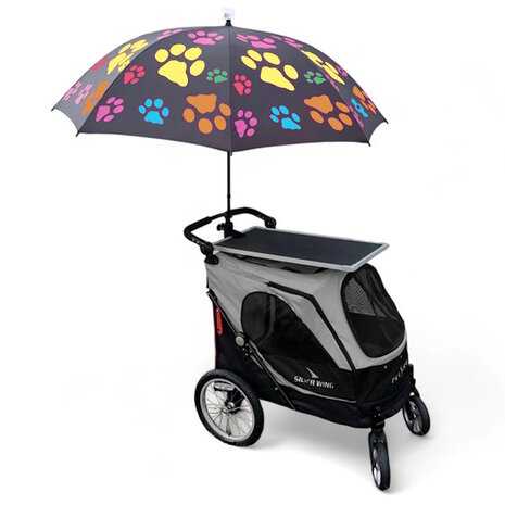 Parasol diameter 140cm Black/Multicolor Paws 