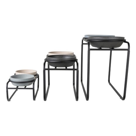 DISTRICT 70 -BUTLER Voerbakstandaard voor honden - Zwart - large - 50,5 x 23 x 36,5 cm