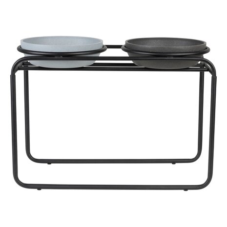 DISTRICT 70 -BUTLER Voerbakstandaard voor honden - Zwart - large - 50,5 x 23 x 36,5 cm