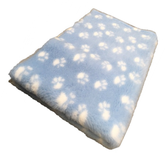 Vet Bed Xtra Soft - 2 color Paws latex anti-slip 150 x 100 cm Lichtblauw met Witte Voetprint Vet Bed Xtra Soft - 2 color Paws latex anti-slip 150 x 100 cm Lichtblauw met Witte Voetprint