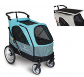 PETSTRO HONDENBUGGY SILVERWING MAAT XL TOT 55 KG - TURKOOIS/GRIJS - MET TAFEL PETSTRO HONDENBUGGY SILVERWING MAAT XL TOT 55 KG - TURKOOIS/GRIJS - MET TAFEL